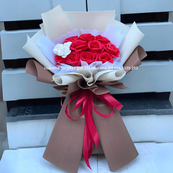 Bó Hoa Hồng Sáp 11 Bông - Tone Đỏ - 08