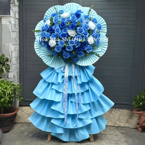 Kệ Hoa Khai Trương - Tone Xanh Dương - 10