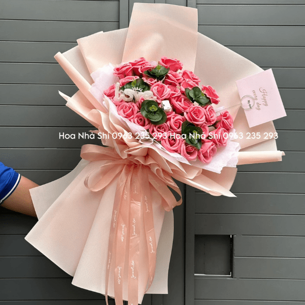 Bó Hoa Sáp Thơm - Tone Hồng Dâu - 11