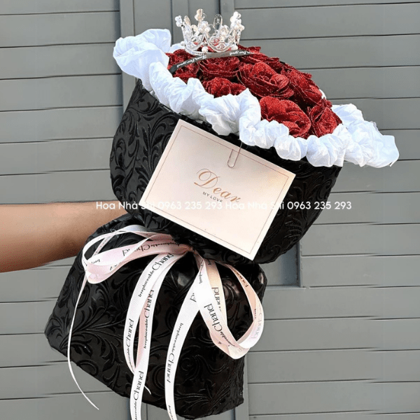 Bó Hoa Nhũ Kim Tuyến - Tone Đỏ - 15