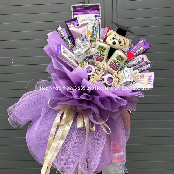 Bó Hoa Bánh Kẹo Tốt Nghiệp - Tone Tím - 24