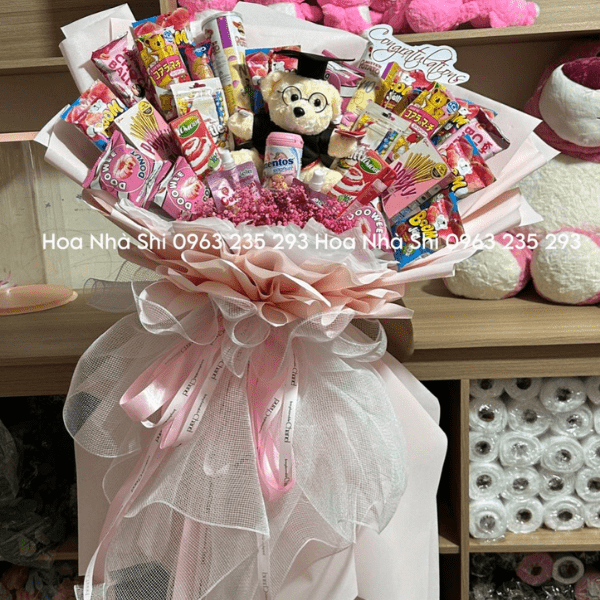 Bó Hoa Bánh Kẹo Tốt Nghiệp - Tone Hồng - 25