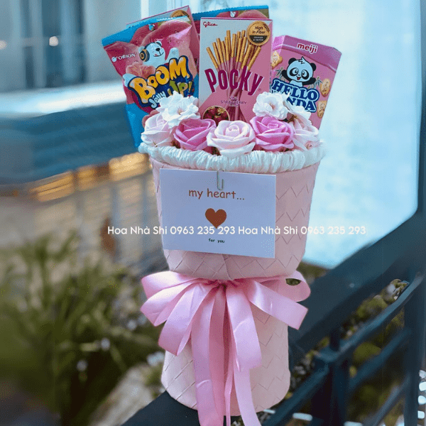 Bó Hoa Bánh Kẹo Sinh Nhật - Tone Hồng - 53