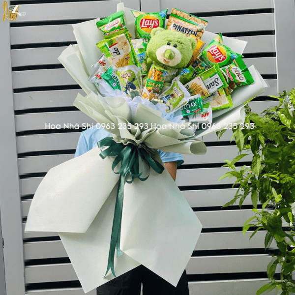 Bó Hoa Bánh Kẹo Sinh Nhật - Tone Xanh Lá - 61