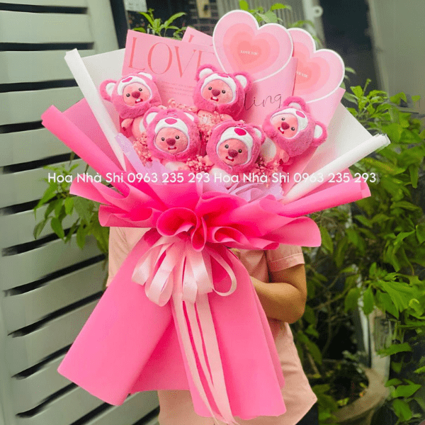 Bó Hoa Gấu Bông - Gấu Bông Hải Ly Loopy - 91