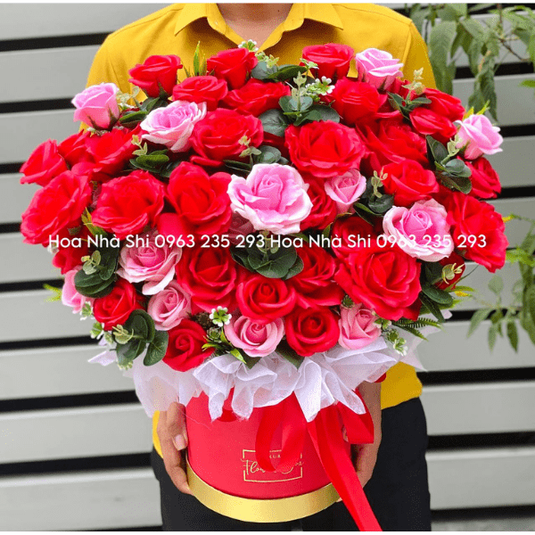 Hộp Hoa Sáp Thơm - Đỏ - 102