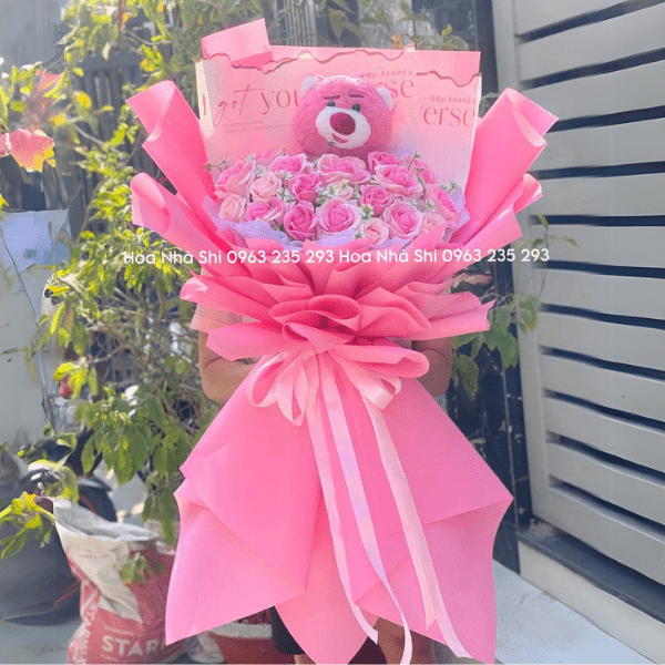 Bó Hoa Sáp Thơm Mix Gấu Dâu - 109