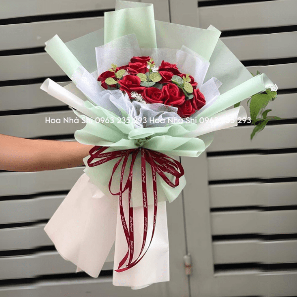 Bó Hoa Hồng Sáp - Tone Đỏ - 110