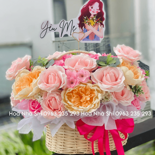 Giỏ Hoa Sáp Thơm Cao Cấp - 124