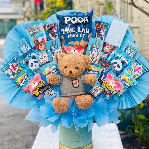 Bó Hoa Bánh Kẹo Sinh Nhật Mix Gấu Teddy - 144 image 1