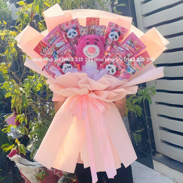 Bó Hoa Bánh Kẹo Sinh Nhật Mix Gấu Dâu - 159 image 1