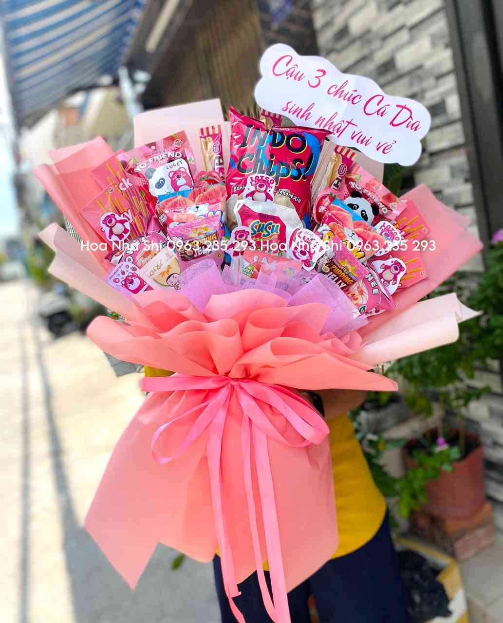 Bó Hoa Bánh Kẹo Sinh Nhật - Tone Hồng - 183 image 1