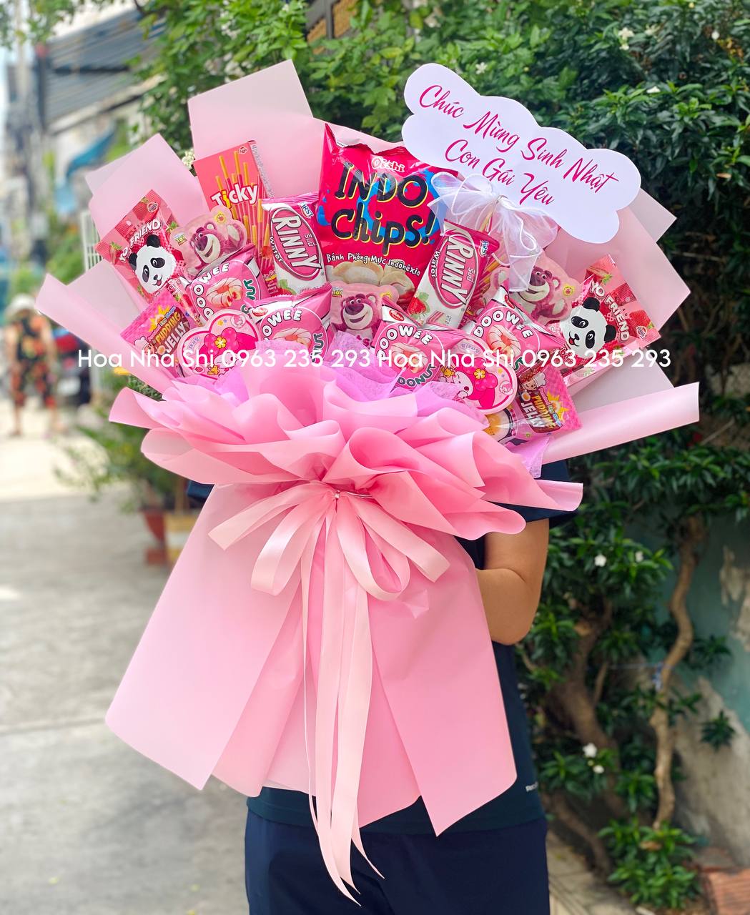 Bó Hoa Bánh Kẹo Sinh Nhật - Tone Hồng - 190