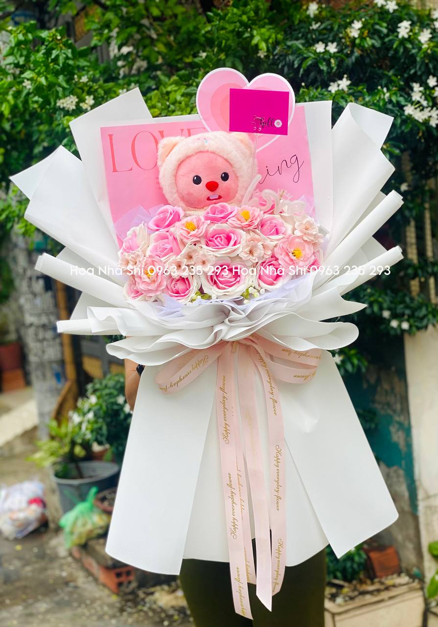 Bó Hoa Sáp Thơm Mix Gấu Bông Hải Ly Loopy - 201