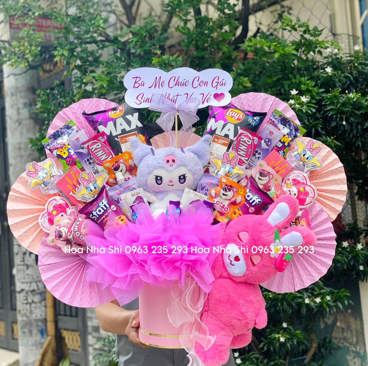 Bó Hoa Bánh Kẹo Sinh Nhật Màu Tím Mix Kuromi - 224