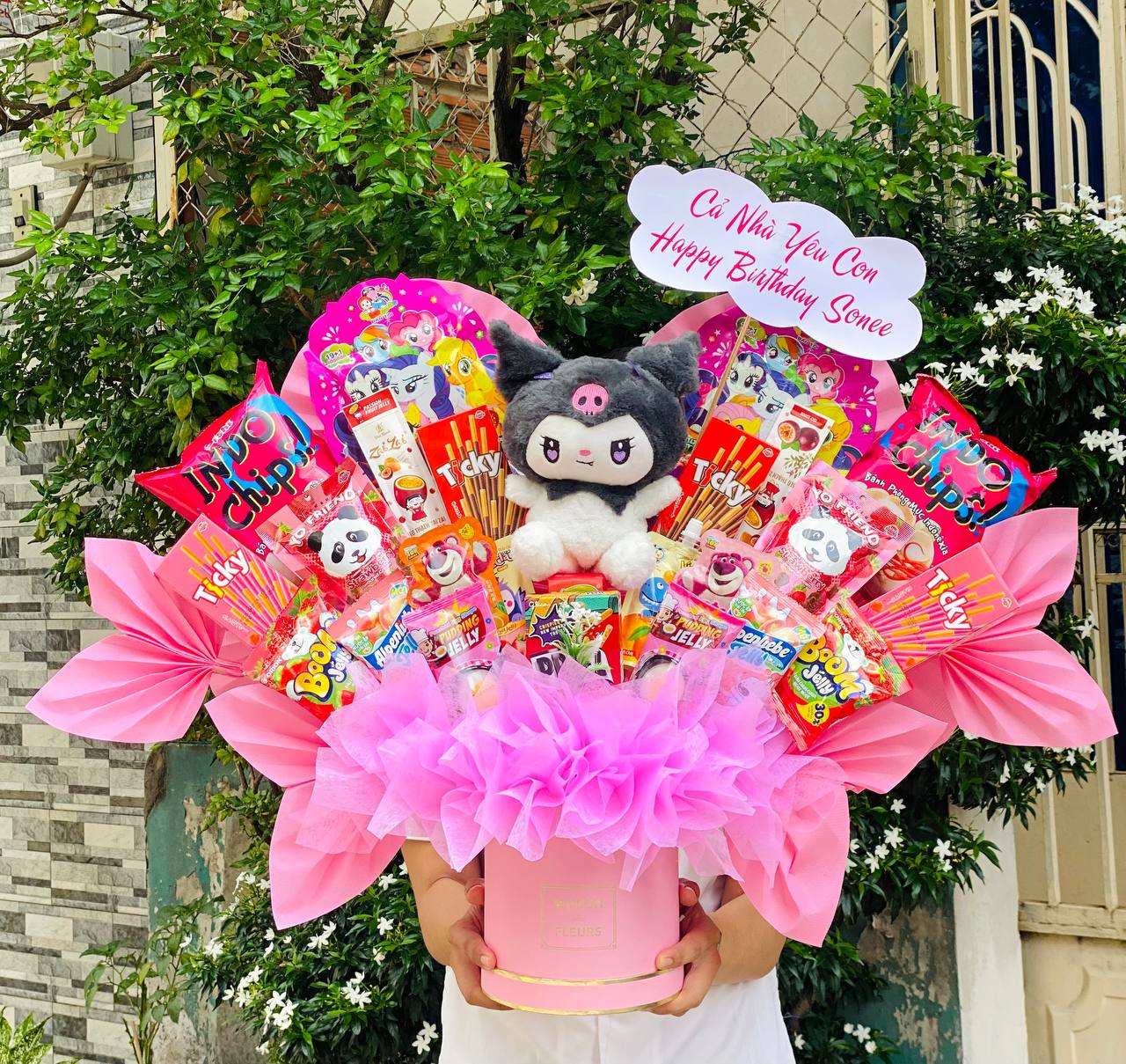 Bó Hoa Bánh Kẹo Sinh Nhật Mix Kuromi - Tone Hồng - 228 image 1