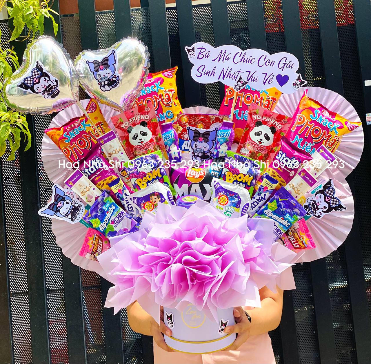 Bó Hoa Bánh Kẹo Sinh Nhật Màu Tím Kuromi - 233 image 1