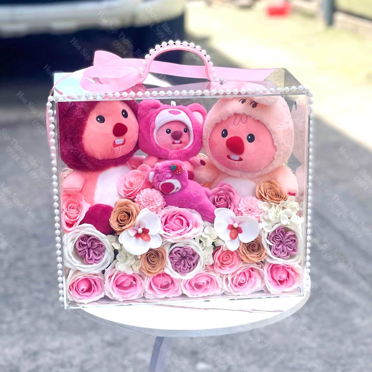 Hộp Hoa Gấu Bông Hải Ly Loopy - 249