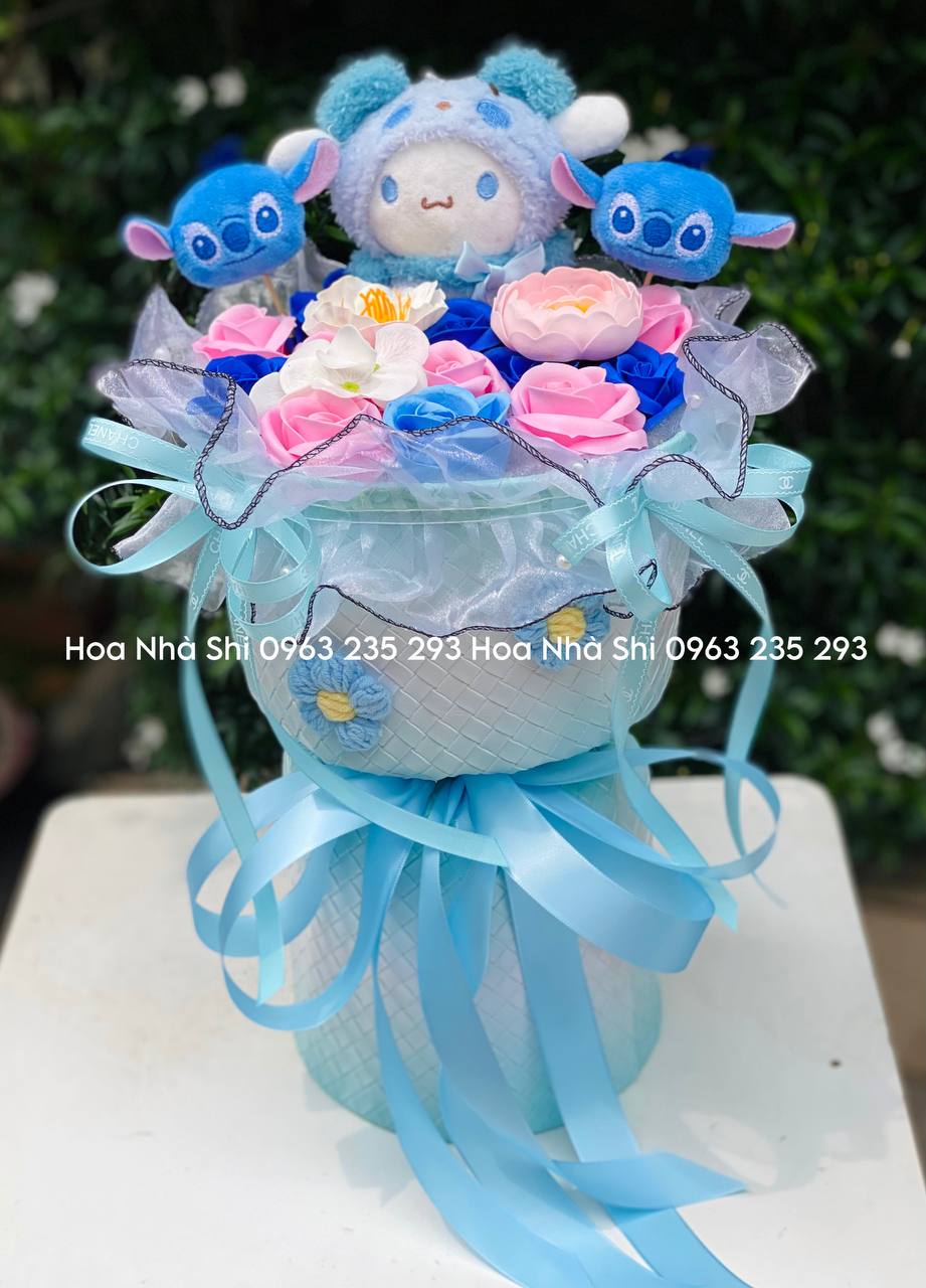 Bó Hoa Gấu Bông Xanh Dương - 282