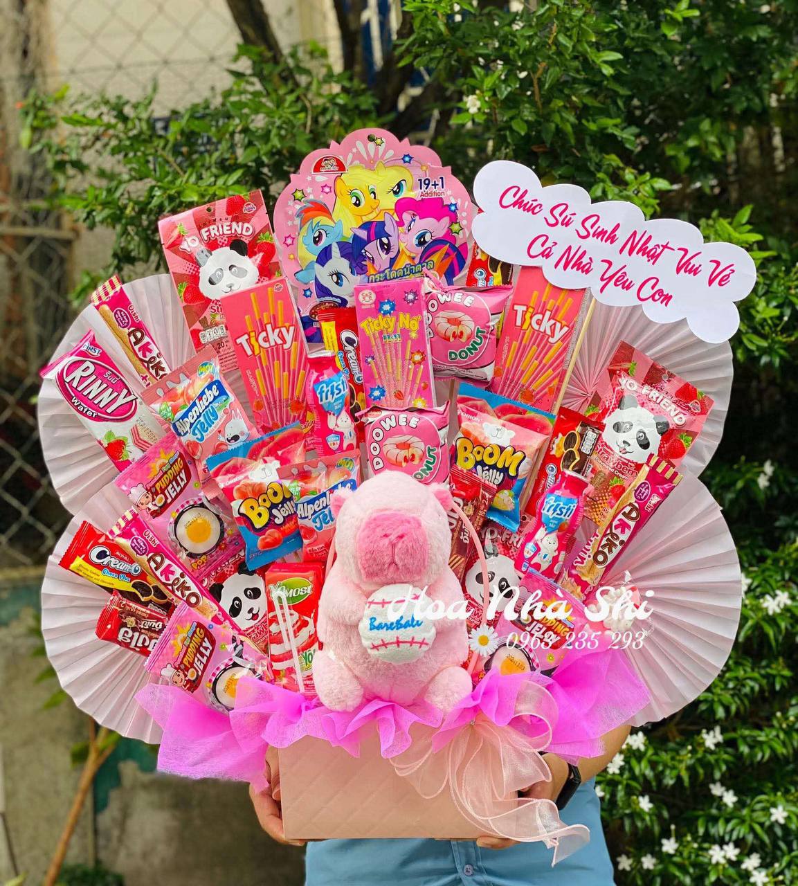 Bó Hoa Bánh Kẹo Sinh Nhật - Hồng - 342
