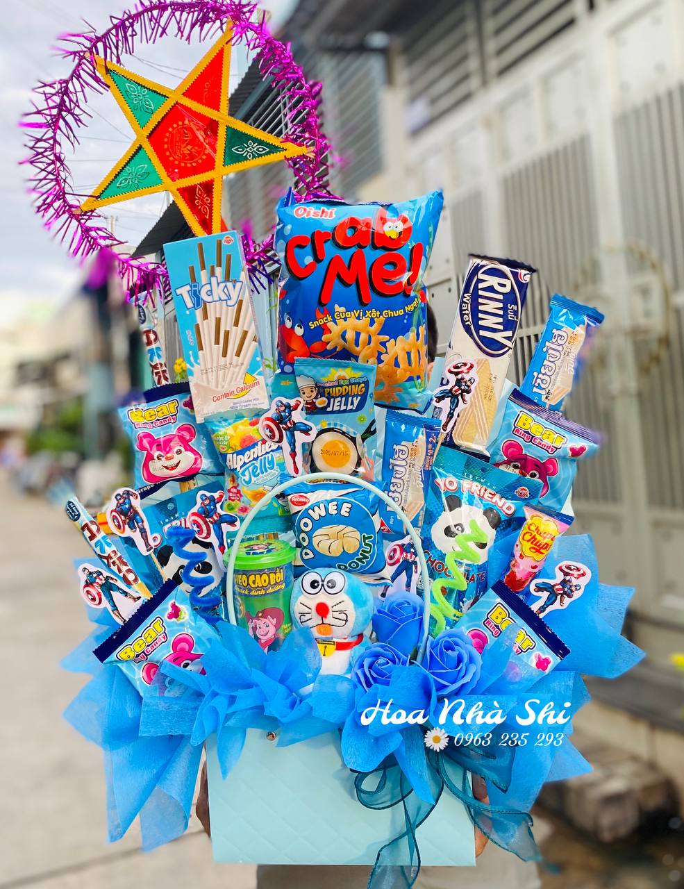 Hoa Bánh Kẹo Trung Thu - Xanh Dương - 381