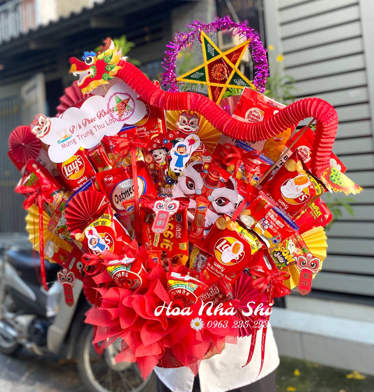 Hoa Bánh Kẹo Trung Thu - Đỏ - 396