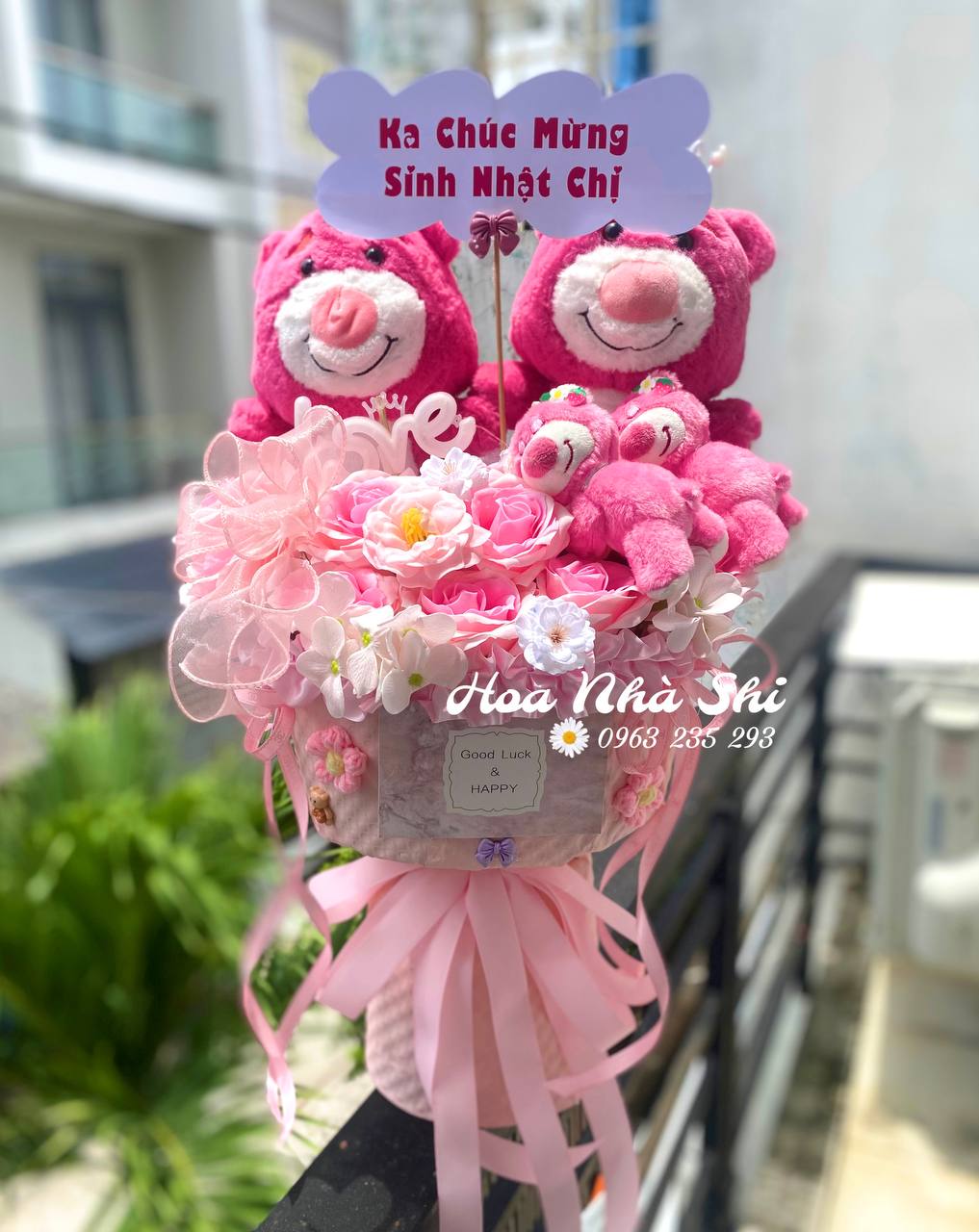 Bó Hoa Gấu Bông Mix Hoa Sáp Thơm - 384