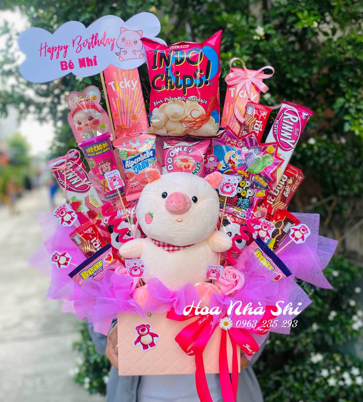 Hoa Bánh Kẹo Sinh Nhật - Hồng - 393