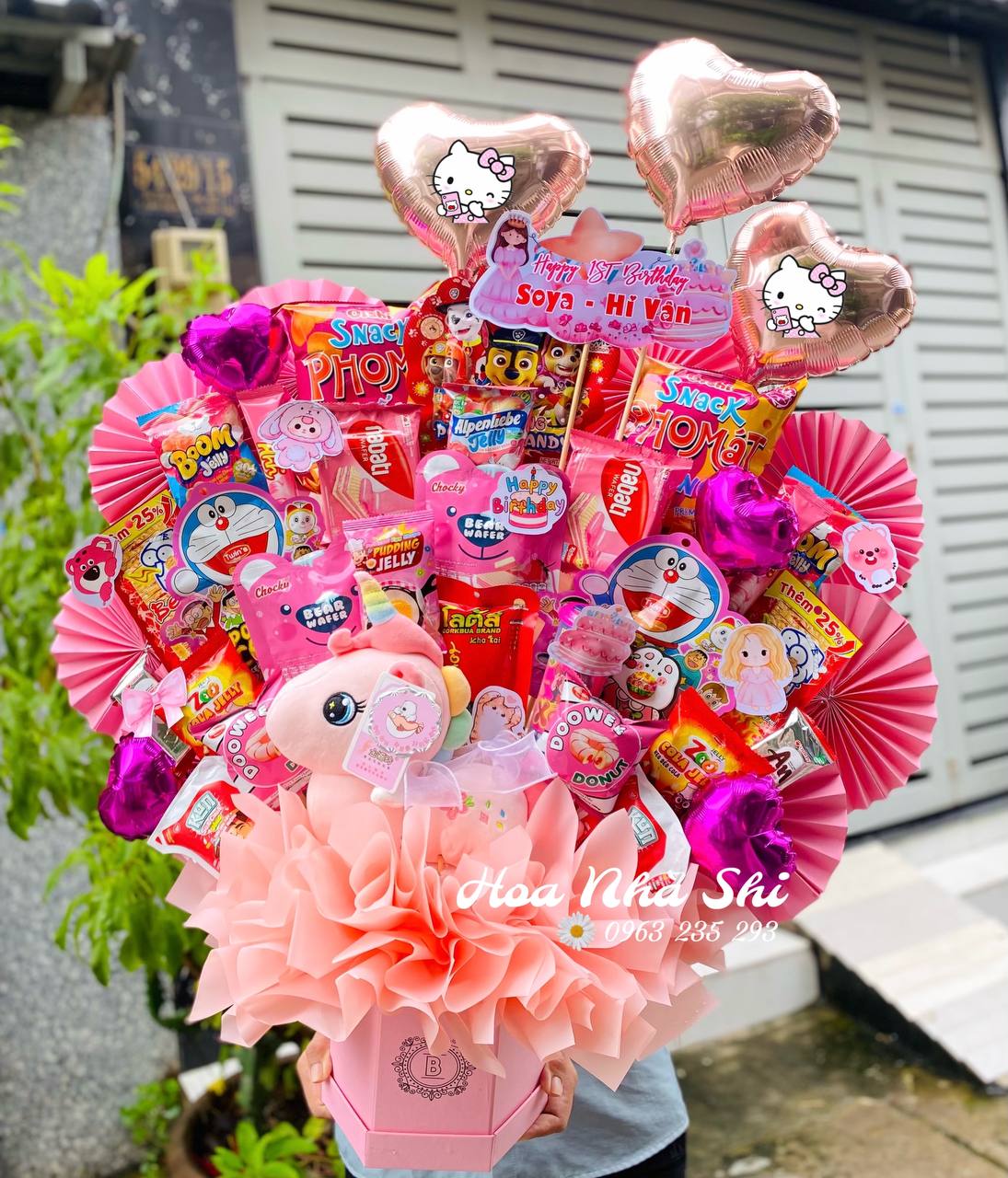 Hoa Bánh Kẹo Sinh Nhật - Hồng - 399