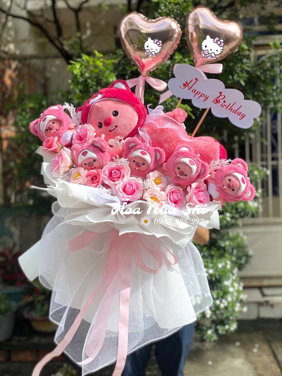 Bó Hoa Gấu Bông Mix Hoa Sáp Thơm - 400